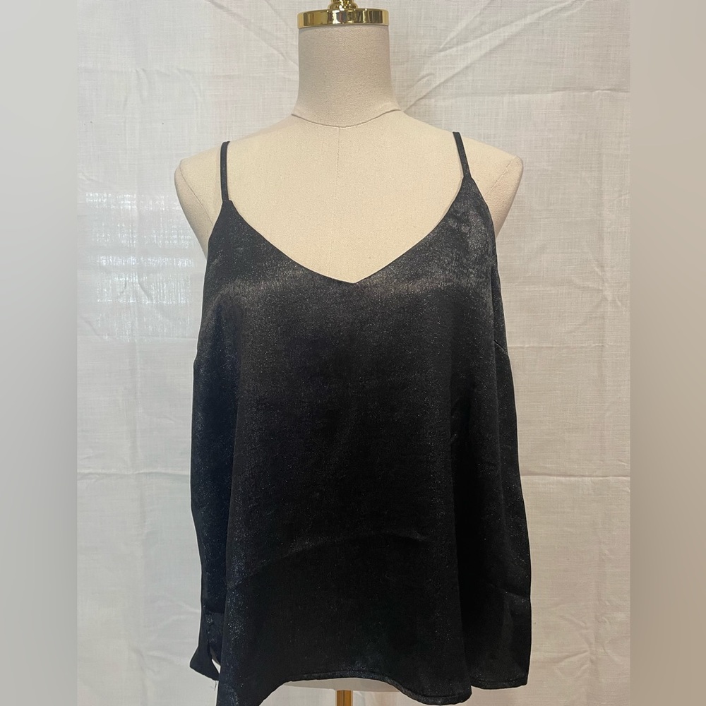 Shimmery NWT black tank L - Picture 2 of 7